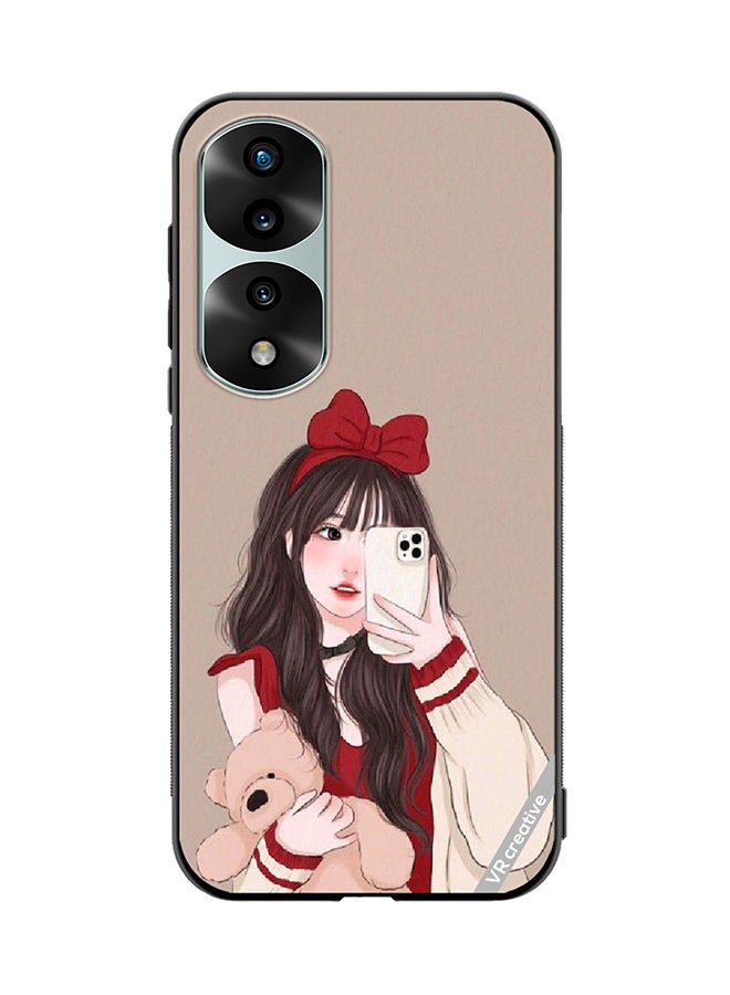 VR CREATIVE Protective Case Cover For Honor 70 Pro Girl Holding Teddy Design Multicolour - Image 1