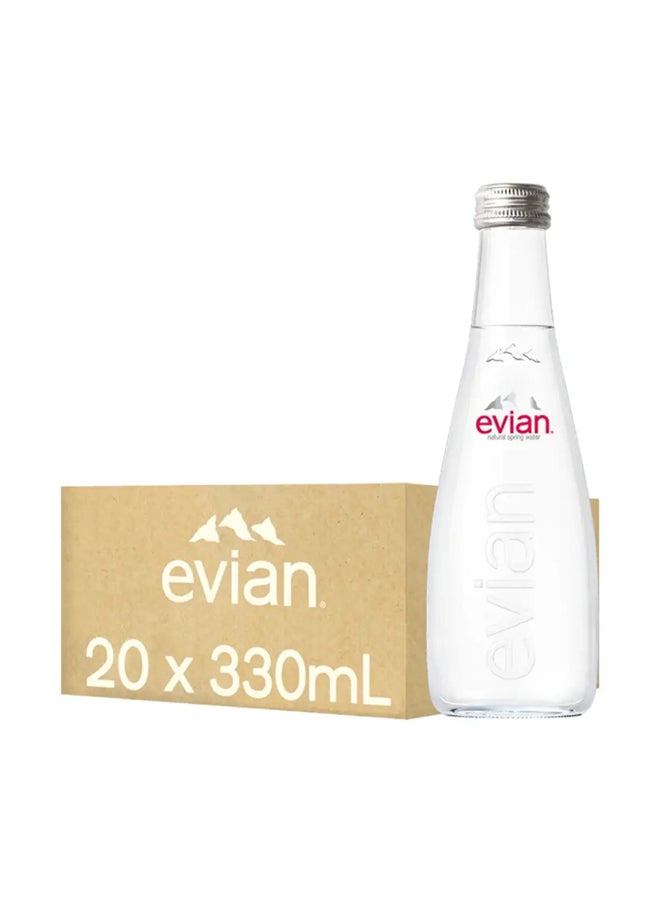 Evian Natural Mineral Glass Bottles - (20x330ml)