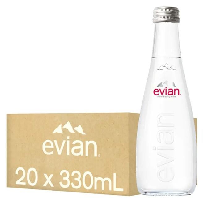 Evian Natural Mineral Glass Bottles - (20x330ml)