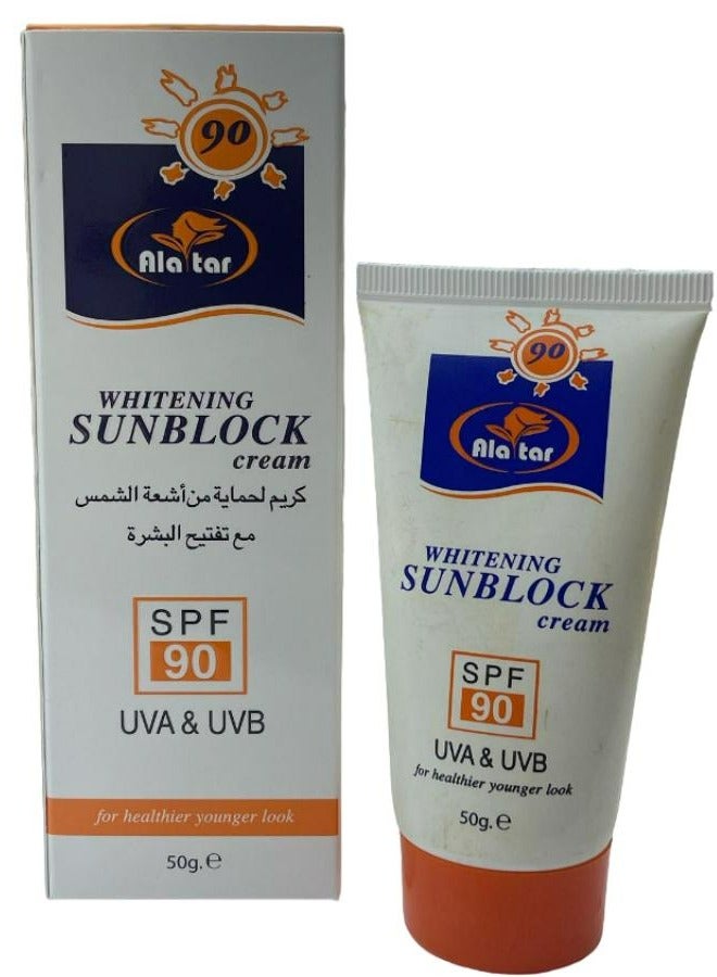 alattar Sun Protection Cream With Skin Lightening, 50 g, 90 SPF - Image 2