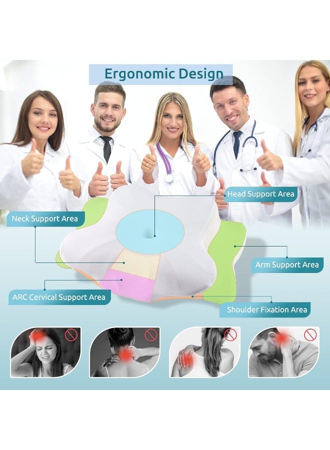 DONAMA Cervical Pillow for Neck and Shoulder, Contour Memory Foam Pillow, Ergonomic Neck Support Pillow for Side Back Stomach Sleepers with Pillowcase-King Size  - Image 2