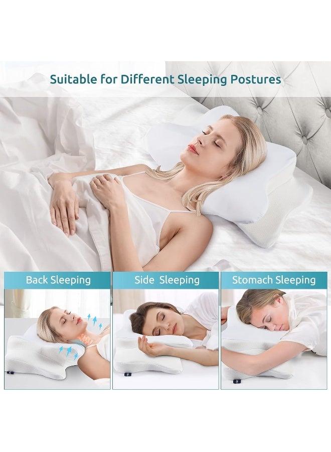 DONAMA Cervical Pillow for Neck and Shoulder, Contour Memory Foam Pillow, Ergonomic Neck Support Pillow for Side Back Stomach Sleepers with Pillowcase-King Size  - Image 3