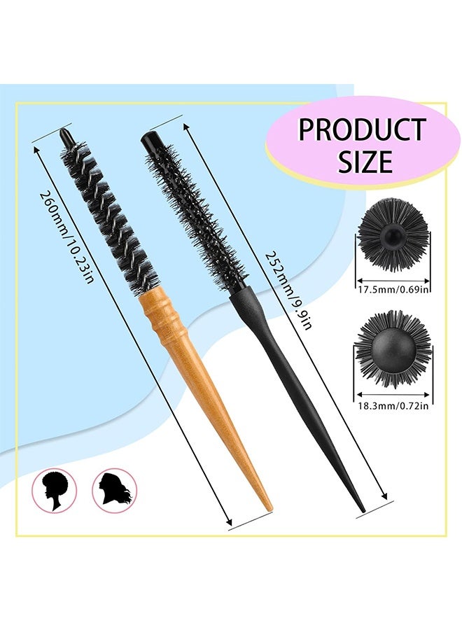 HY 2 Styles Mini Round Bristle Brush for Blow Drying, Professional Hair Styling Roller for Short Curly Hair, Bangs and Beard Care - Image 4