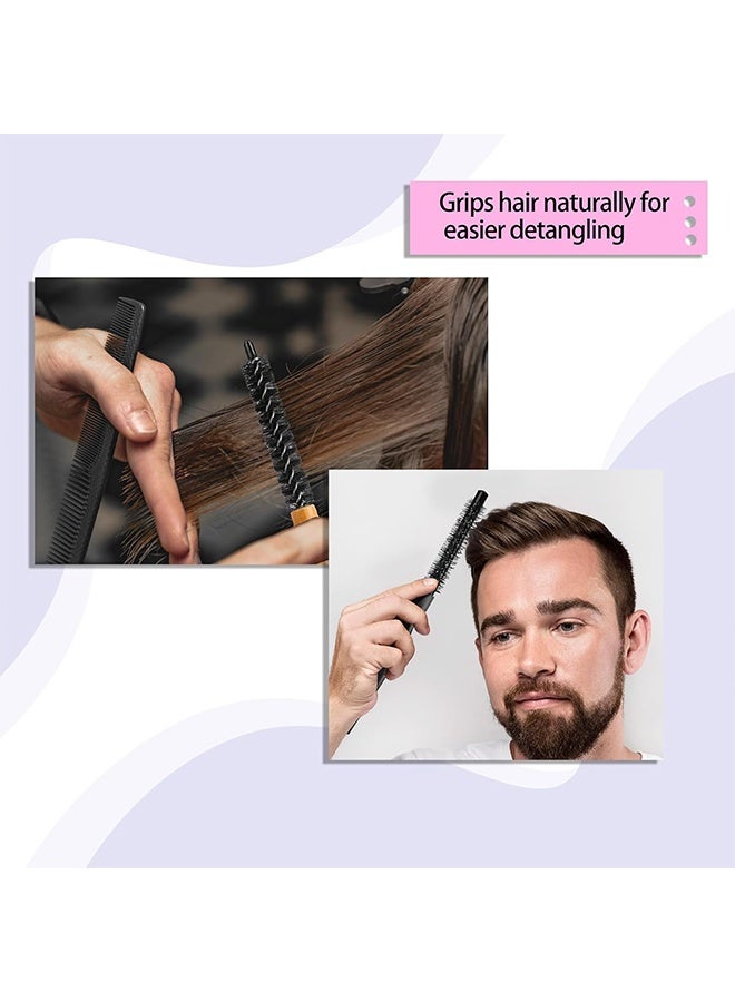 HY 2 Styles Mini Round Bristle Brush for Blow Drying, Professional Hair Styling Roller for Short Curly Hair, Bangs and Beard Care - Image 5