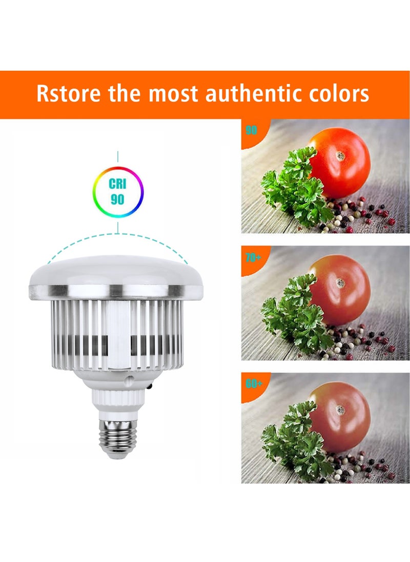 105W Photography LED Light Bulb with Remote Control, 3000K-5500K Adjustable Color Temperature, Dimmable, 3 Colors, E27 Socket, for Studio Lighting, Softbox, Photo & Video Shooting