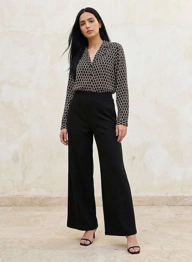 Splash FAV  Wide Leg Ponte Pants for Women | Best Price UAE