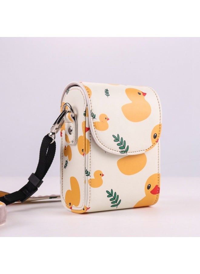 Generic Supply Canon G7X3 For Sony RX100 Leather Case Panasonic LX10 Ricoh GR2 Card Camera Bag-Color:Little Yellow Duck  - Image 1