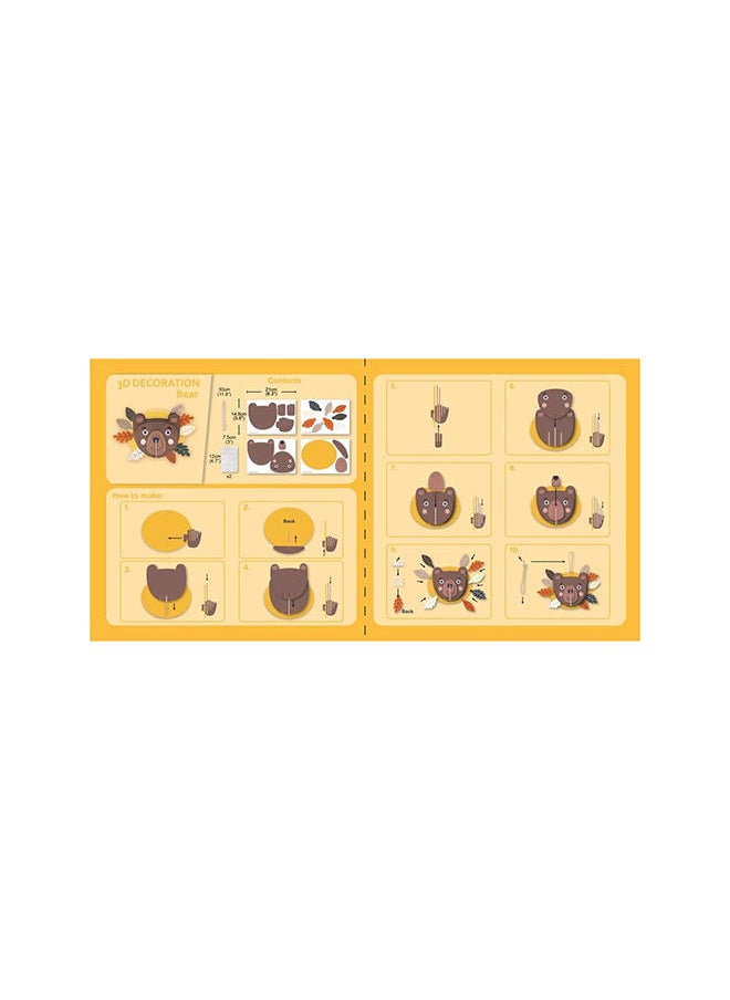 Avenir 3d Decoration Bear Kit Turn Your Wall Into a Zoo! Create 3d Decorations With Pre-cut Cardboard Puzzle Pieces Thoughtful and Creative Gift Option for Kids 3+  - Image 3