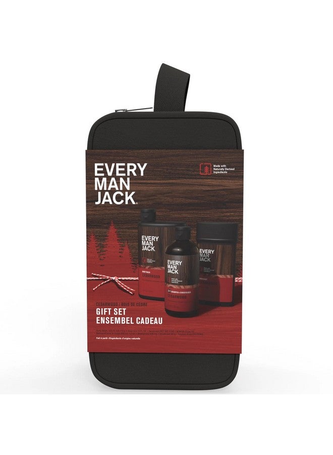 Every Man Jack Every Man Jack Cedarwood Holiday Gift Set for Men - Body Wash, Shampoo, Deodorant, and Dopp Kit  - Image 1