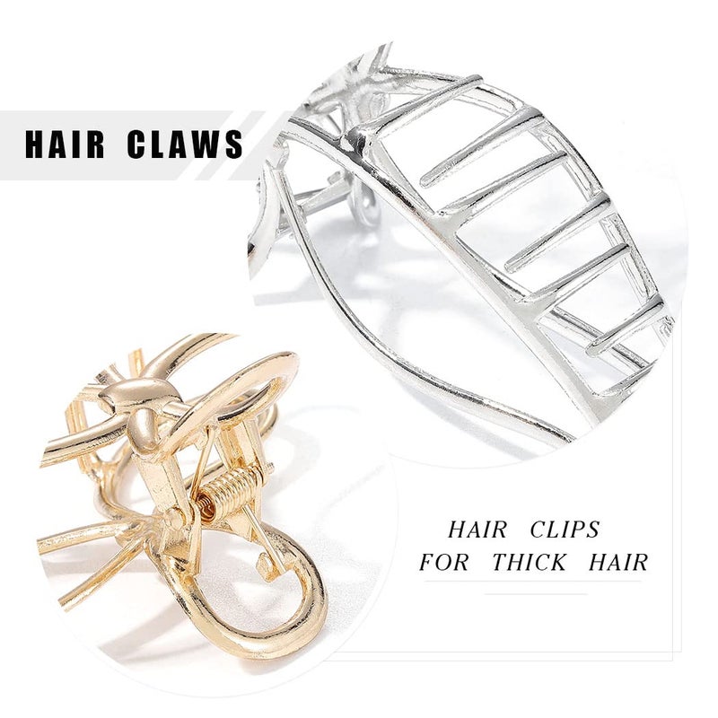 CAKURE Bow Hair Claw Clips Gold Metal Hair Clips Medium Hair Jaw Clamps Stylish Hair Accessories for Women and Girls (Pack of 2) - Image 4