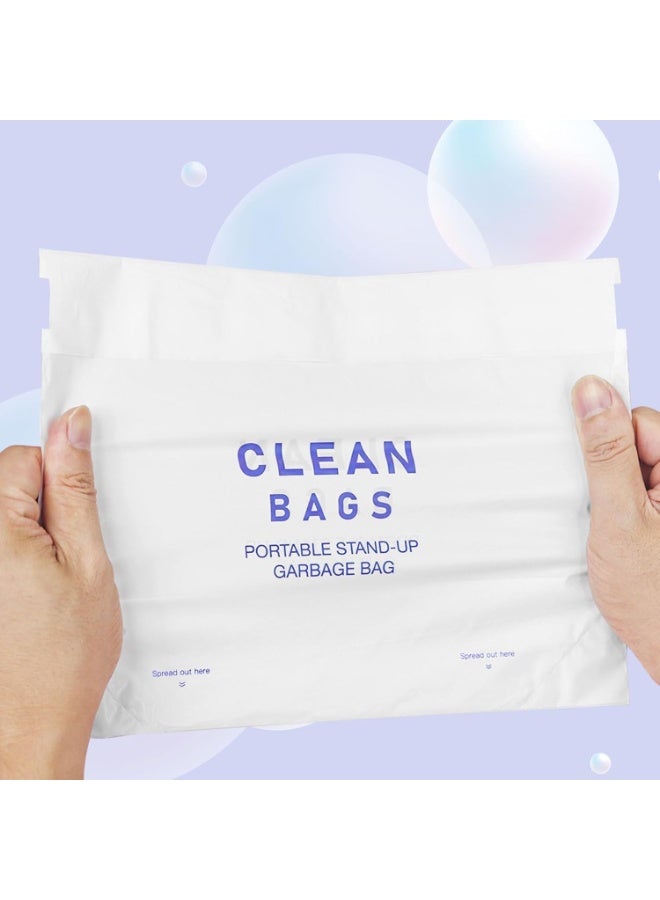 Bukela Disposable Car Trash Bags, Leakproof Self-Adhesive Standable Garbage Bag for Car, Kitchen, Office, Travel & Camping, Large Capacity Open Top Cleaning Bags, 25.7x5.8x19.2cm, 60 Pack - Image 2