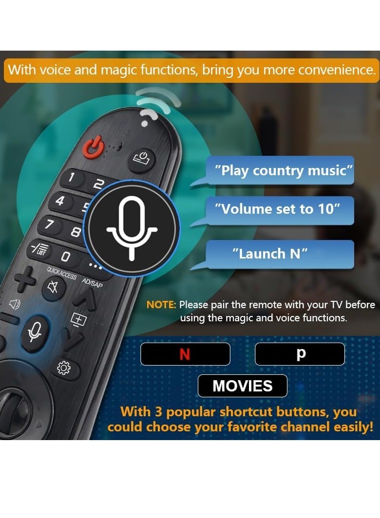 ELTRAZONE Voice Remote Control MR20GA AKB75855501 Compatible with LG Smart TV 2020, Fit for OLED55CXPUA UN85 UN81 UN80 UN74 UN73 UN71 with battery - Image 3