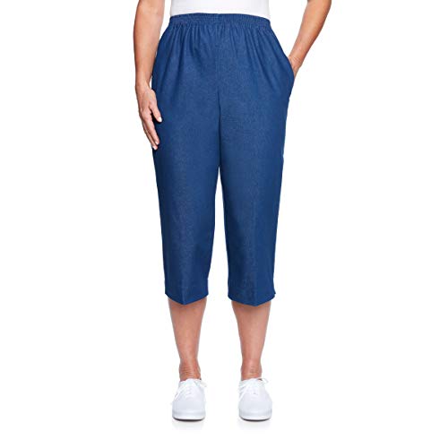 Alfred Dunner Women's All Around Elastic Waist Denim Missy Capris Pants Jeans, 16 - Image 3