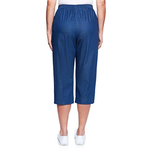 Alfred Dunner Women's All Around Elastic Waist Denim Missy Capris Pants Jeans, 16 - Image 2