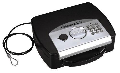 SentrySafe SENTRY P008E Compact Electronic Safe, Black, 1.9 x 9.8 x 7.1 inches - Image 1