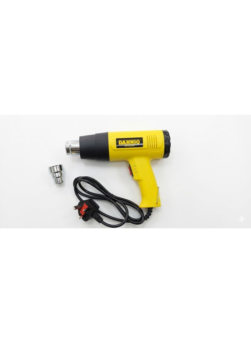 Dannio Corded Electric Heat Gun And Hot Air 2 Modes Adjustable For Shrink Wrapping, Soldering, Paint Stripping, Tube Bending, Bbq(Charcoal Heating), Protection (2000W) - Image 2
