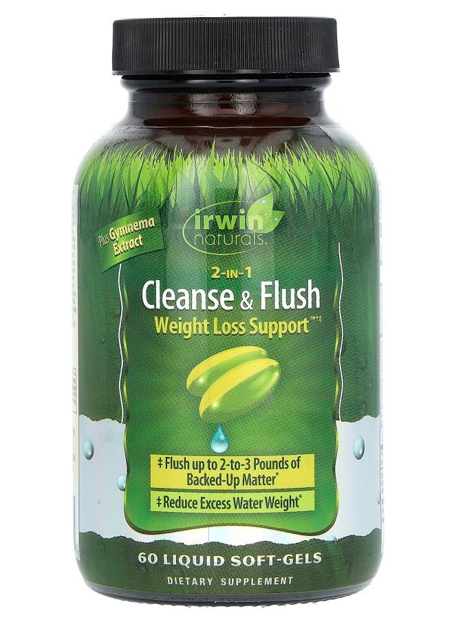 Irwin Naturals 2-In-1 Cleanse & Flush Weight Loss Support 60 Liquid Soft-Gels 
