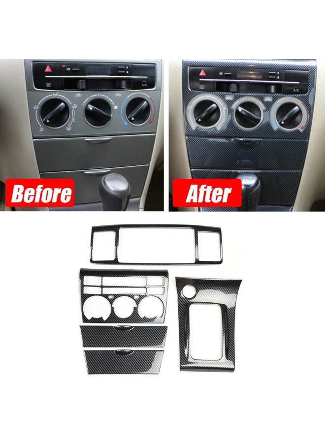 Bayyee Car Center Console Gear Shift Box Transmission Panel Cover Sticker Set for Toyota Corolla 2003-2008 Carbon Fiber Black - Image 2