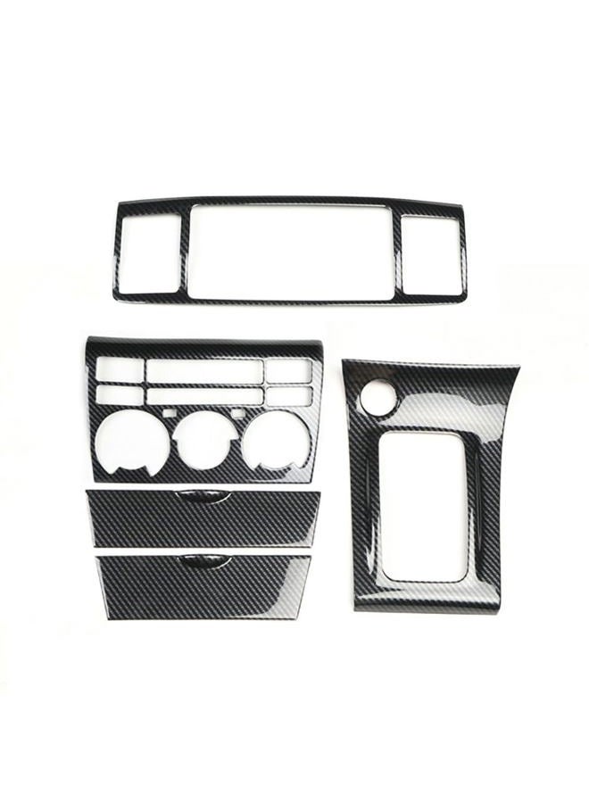 Bayyee Car Center Console Gear Shift Box Transmission Panel Cover Sticker Set for Toyota Corolla 2003-2008 Carbon Fiber Black - Image 3