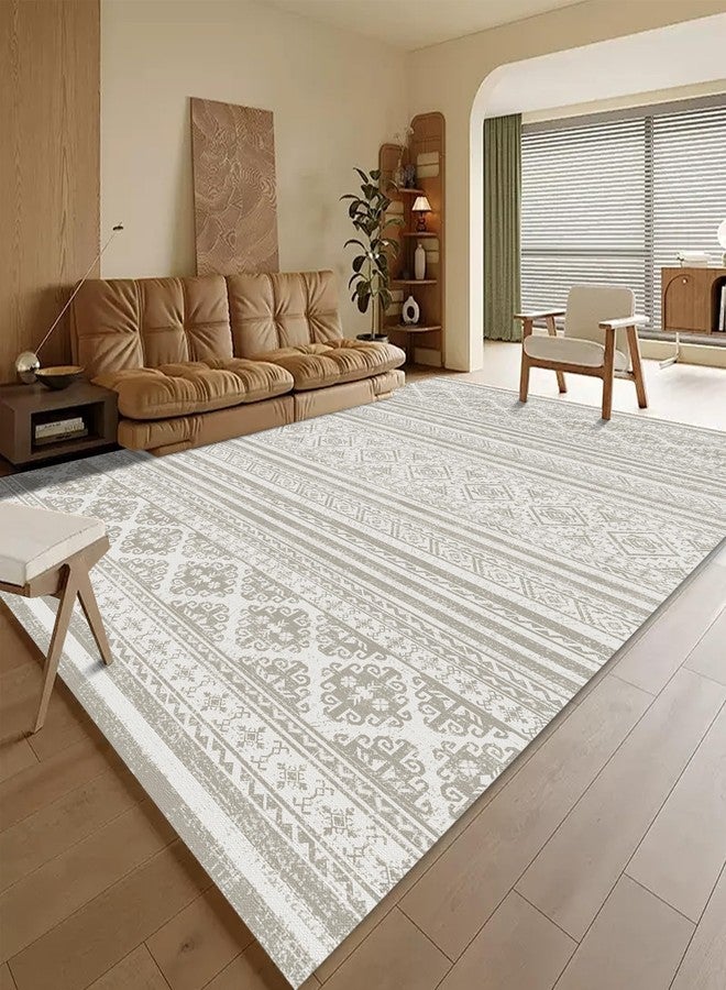 RUGSURE Washable Area Rugs 3' x 5 ' - 1/6 Thick - Moroccan-Inspired -Stain & Water Resistant Non-Slip - Resistant Rug for Living Room, Bedroom, Nursery, Pet & Child Friendly (Grey) - Image 1