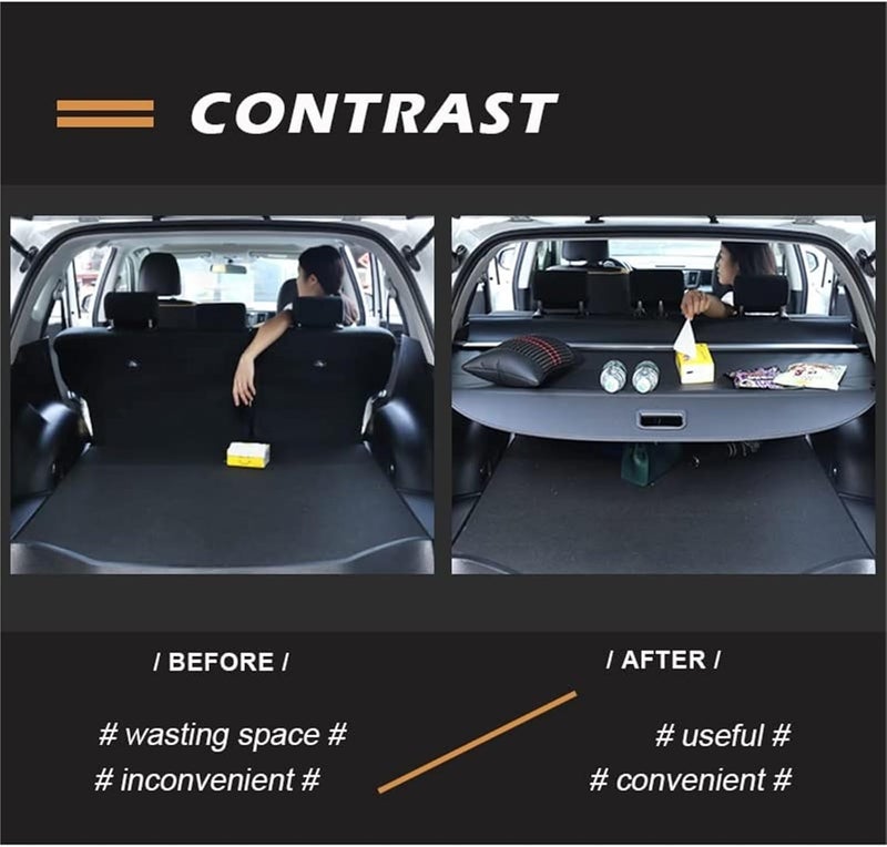 DEMULAX Car Retractable Rear Trunk Cargo Shelf Cover - Image 3