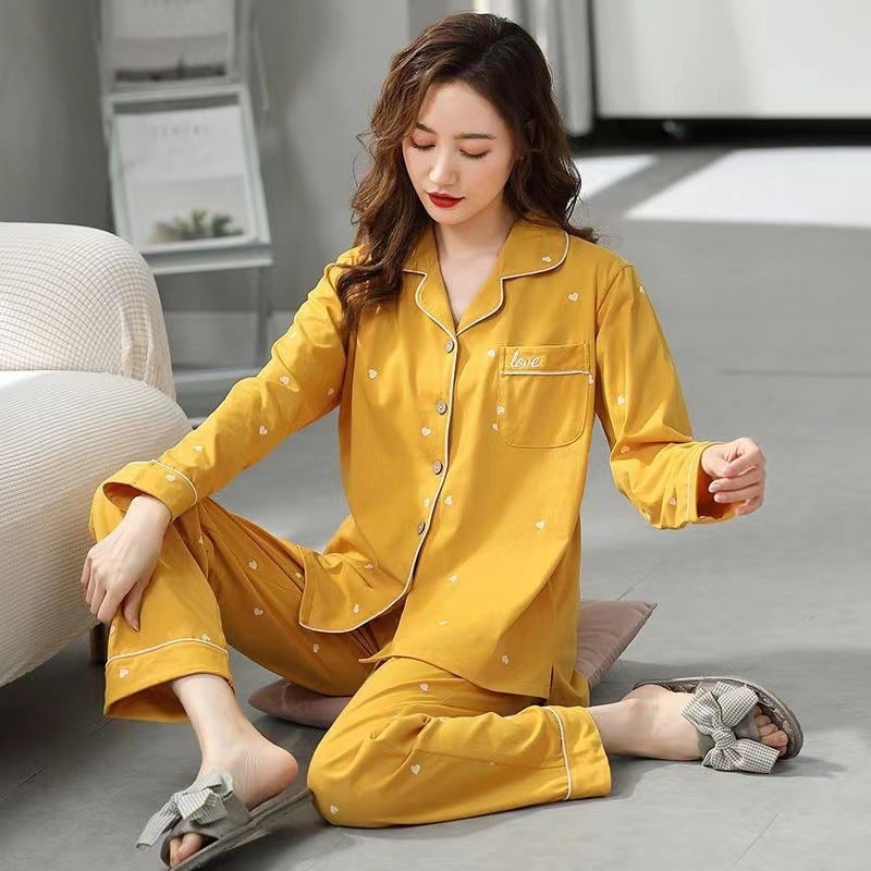 Internet Celebrity Style Pure Cotton 100% Pajamas Women'S Long-Sleeved Spring & Fall Sweet And Cute Home Clothes Large Size 5Xl - Image 4