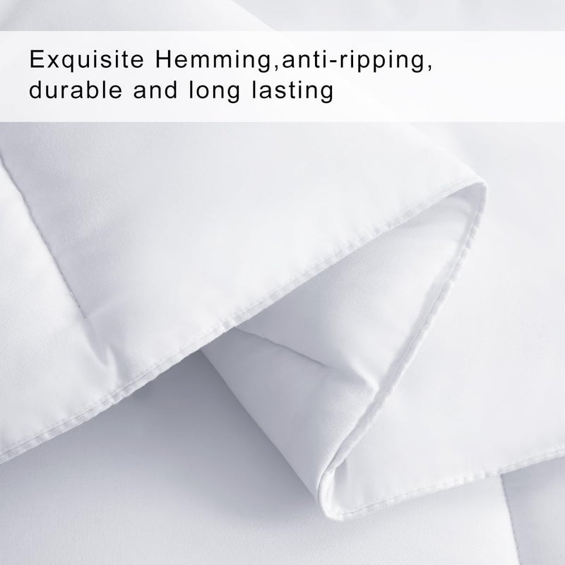 COHOME Premium Oversized Queen Size Comforter, All-Season Quilted Down Alternative Duvet Insert, Luxury Hotel GentleSoft Comforter with Anti-Clump Tech & 8 Tabs - Reversible - White 98 x98 inches - Image 5