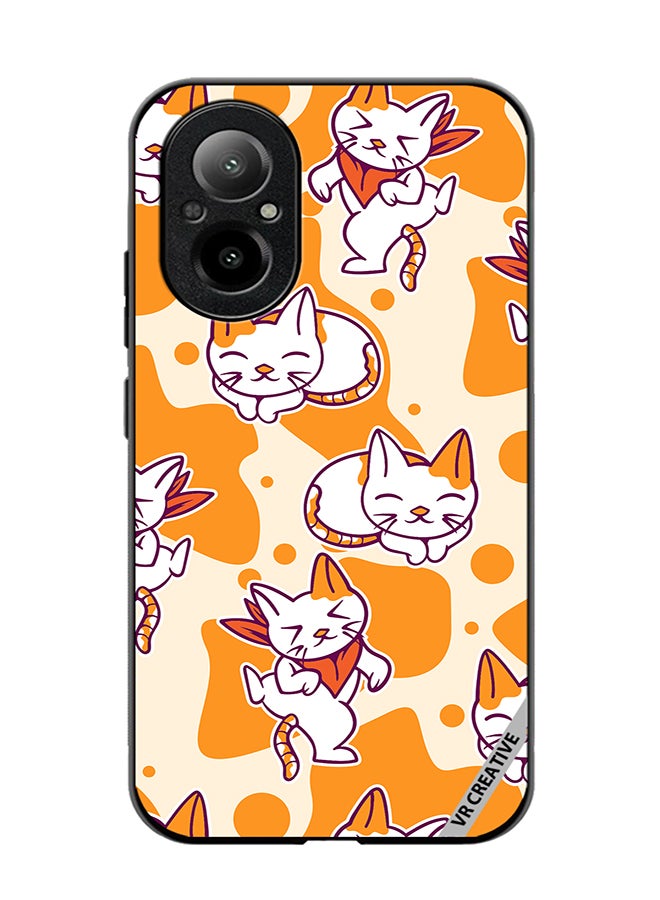 VR CREATIVE Protective Case Cover For Realme C67 4G Chilling Cat Pattern Design Multicolour - Image 1
