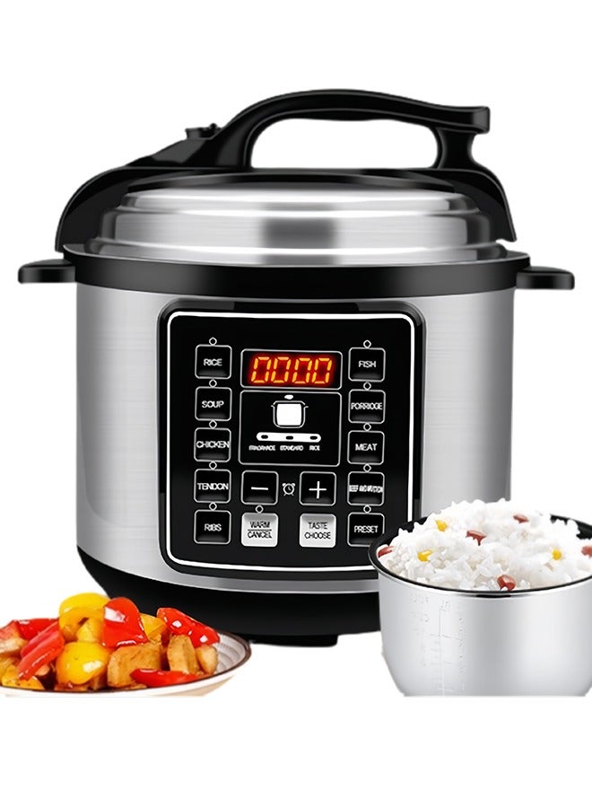 SILVER CREST 10 In 1 Electric Pressure Cooker Instant Programmable Smart Pot 1050 Watts Rice Cooker, 6 Liters, 10 Smart Programs Black MES6817 - Image 1