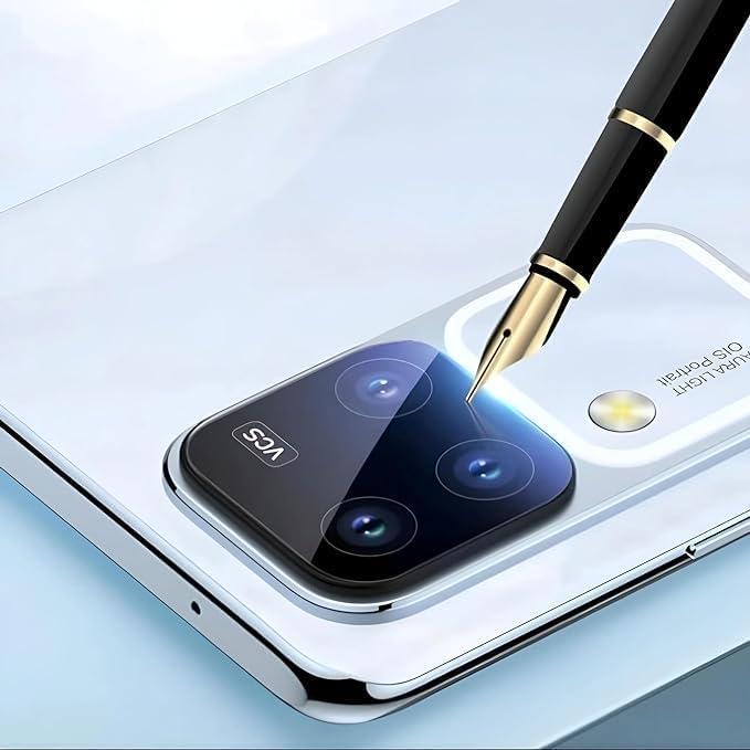 WonReza حماية زجاج الكاميرا الخلفية لهاتف Vivo V30 | Vivo V30 Pro 5G [3D بريميوم] واقي عدسة الكاميرا (أسود) - Image 3