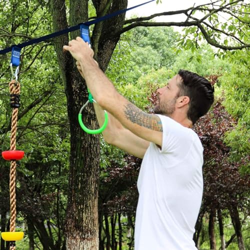 Shopster Kids Gymnastic Rings,Kids Playground Home Swing Sets - Fitness Indoor Outdoor Equipments (Red) - Image 5
