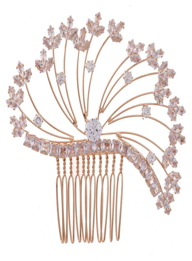 VOYLLA Royal Romance Jasmine Comb Pin Hair Accessories|Comb Pin Hair Accessories For Women|Women Hair Accessories|Gift For Women|American Diamond|Wedding|Cocktail|Love|Heart|Party|Valentine Gift - Image 1