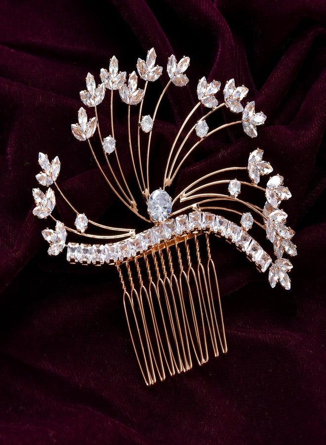 VOYLLA Royal Romance Jasmine Comb Pin Hair Accessories|Comb Pin Hair Accessories For Women|Women Hair Accessories|Gift For Women|American Diamond|Wedding|Cocktail|Love|Heart|Party|Valentine Gift - Image 3