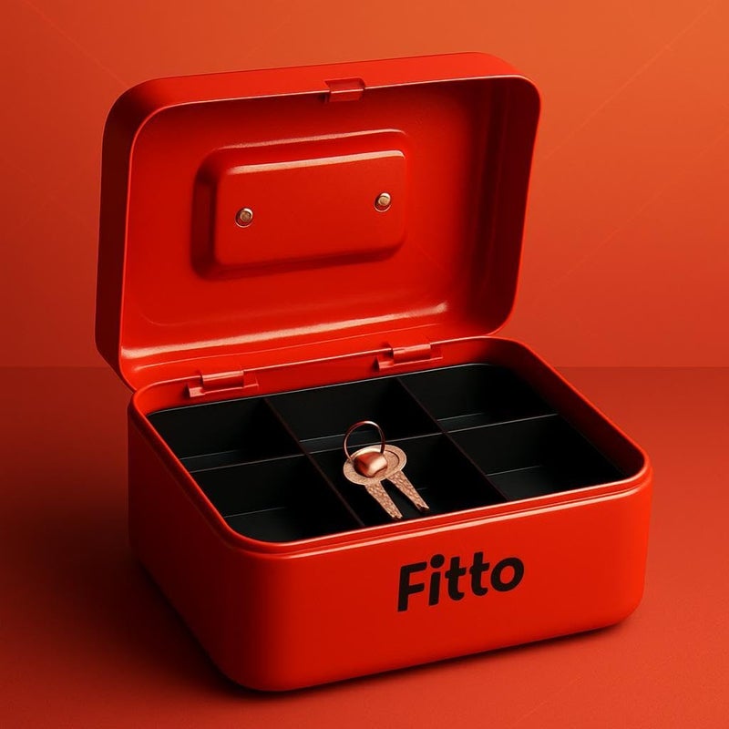 FITTO صندوق إيداع فيتو 9x12.5 سم أحمر لتخزين المستندات والملفات - Image 3