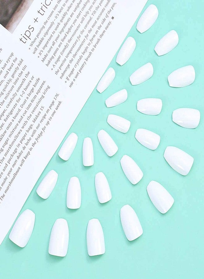 FOK Set Of 100Pc Professional/Personal Reusable French Long Acrylic False Fake Nails White Color DIY Decoration Artificial White Nailart Tip Accessory - Image 4