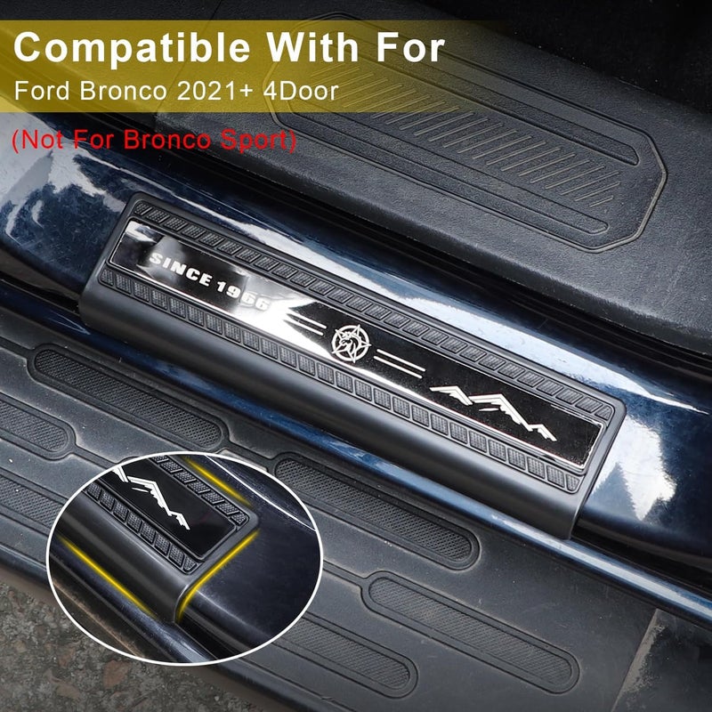 MSIZOY Door Sill Edge Entry Guards for Ford Bronco 4 Door (2021-2025) - Scuff Plate Protector Trim - Image 4