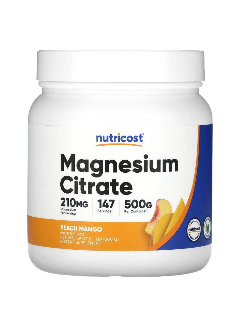 Magnesium Citrate, Peach Mango, 17.9 oz (500 g)