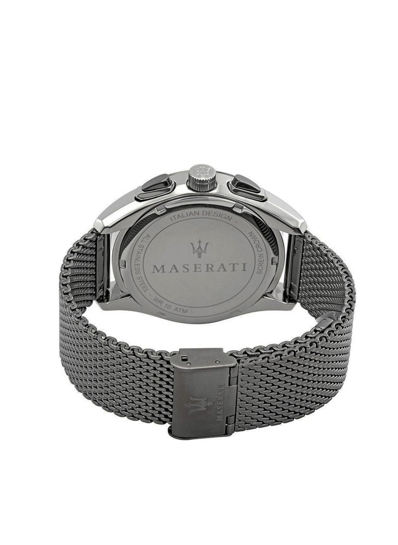 Maserati - Men’s Traguardo Chronograph Black Dial Stainless Steel Mesh Watch R8873612006 - 45mm - Image 1