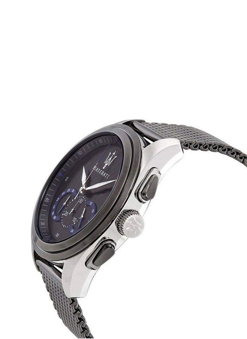 Maserati - Men’s Traguardo Chronograph Black Dial Stainless Steel Mesh Watch R8873612006 - 45mm - Image 1