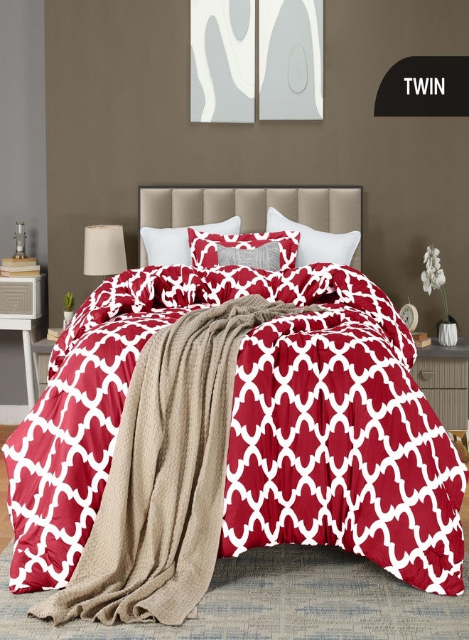 Utopia Bedding Twin Comforter Set Red, Printed Comforters Twin Size, 2 Piece Lightweight All Season Down Alternative Bedding Set with 1 Comforter (64 x 88 in) and 1 Pillow Shams (20 x 26 in) - Image 2