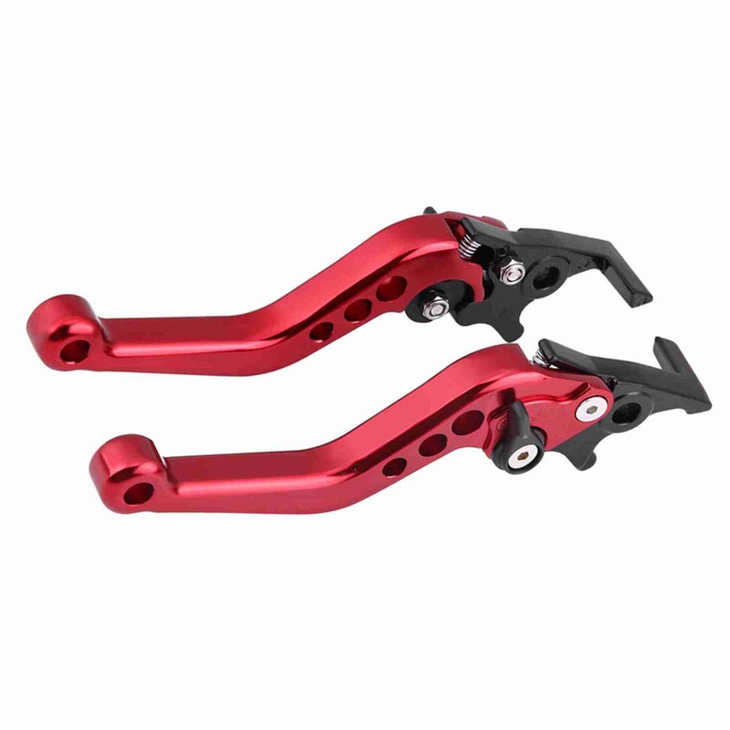 1 Pair CNC Aluminum Motorcycle Scooter Modification Double Disc Brake Lever Red - Image 3