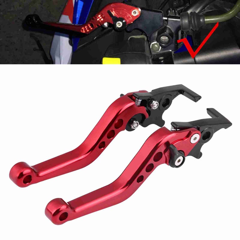 1 Pair CNC Aluminum Motorcycle Scooter Modification Double Disc Brake Lever Red - Image 2