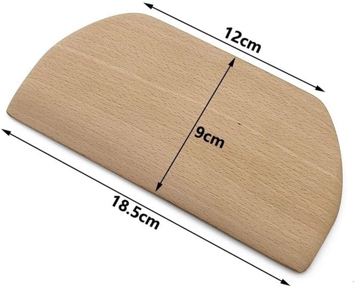 Luzen 2Pcs Wooden Dough Scraper Multipurpose Kitchen Gadgets Dough Cutters Bench Scraper Flour Mixing Shovel Pancake Scraper for Cake, Pastry, Pizza, Pancake, Bread Baking Supplies - Image 2