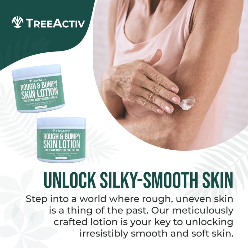TreeActiv Rough and Bumpy Skin Lotion, 8 fl oz, With Hyaluronic Acid, Shea Butter and Vitamin E, Nourishing Lotion for Rough and Bumpy Skin, Moisturizing Strawberry Legs, For All Skin Types - Image 3