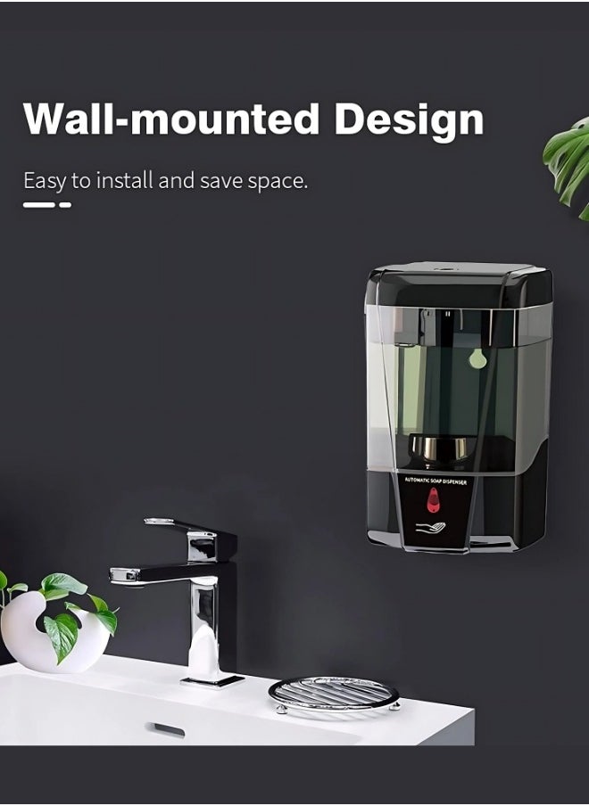 Denx - Wall-mounted USB Auto Liquid Smart Sensor Soap Dispenser Waterproof Rechargeable Automatic Foaming Touchless Soap Dispenser For Bathroom Kitchen Washroom - Image 1
