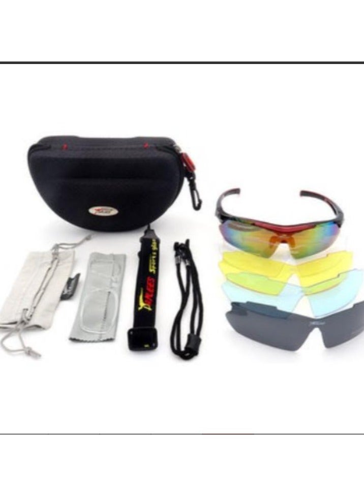 wheel up طقم نظارات شمسية للدراجات الرياضية الخارجية مع 5 عدسات