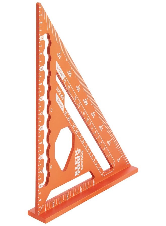 Klein Tools 9357SSQ Rafter Square, 7-Inch, Double Laser Etched Aluminum, Multi-Functional, Carpenter Measuring Layout Tool, Triangle Ruler for Woodworking - Image 1