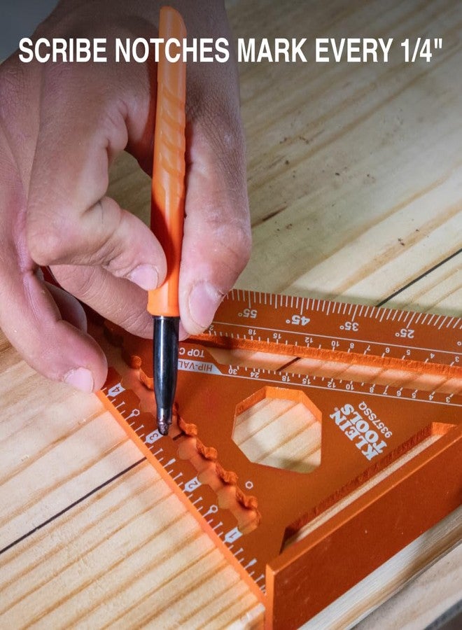 Klein Tools 9357SSQ Rafter Square, 7-Inch, Double Laser Etched Aluminum, Multi-Functional, Carpenter Measuring Layout Tool, Triangle Ruler for Woodworking - Image 3
