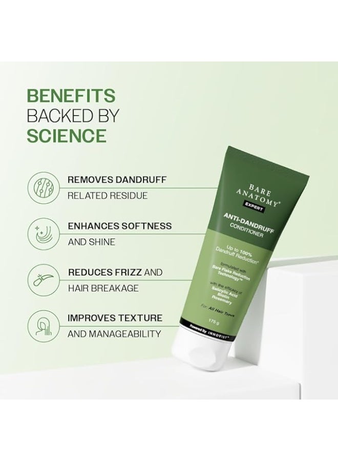 BARE ANATOMY Anti-Dandruff Hair Conditioner with Biotin, Salicylic Acid & Rosemary | Removes Flaky Buildup | Moisturizes & Strengthens Hair | Reduces Frizz & Breakage | For All Hair Types | 175gm - Image 3