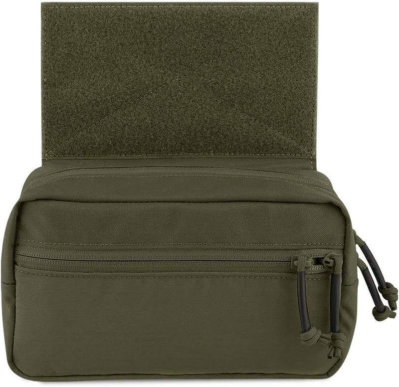 KRYDEX Tactical Drop Pouch Sub Abdominal Carrying Kit Bag Fanny Pack with Hook and Loop Panel for Tactical Vest Chest Rig (Ranger Green) - Image 1